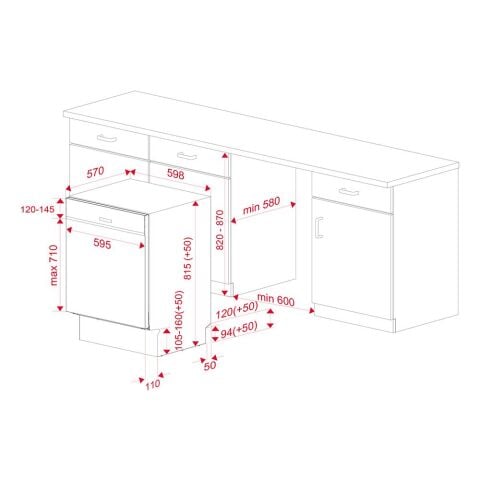 Teka DSI 46750 SS 7 Programlı 13 Kişilik Yarı Ankastre Bulaşık Makinesi