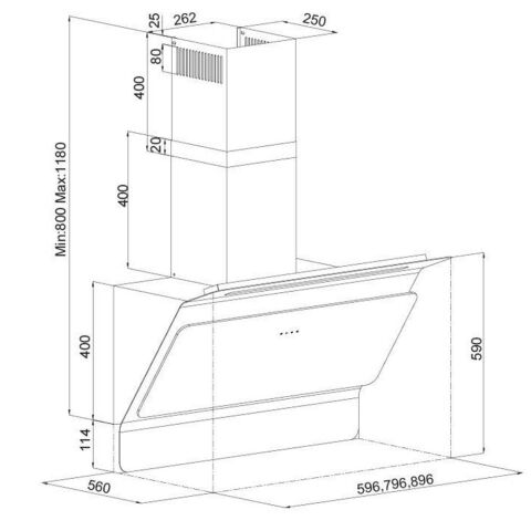 Dominox DA 925 V Wh A Beyaz Ankastre Davlumbaz