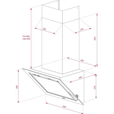 Teka DLV 68660 BK TOS Siyah Duvar Tipi Davlumbaz