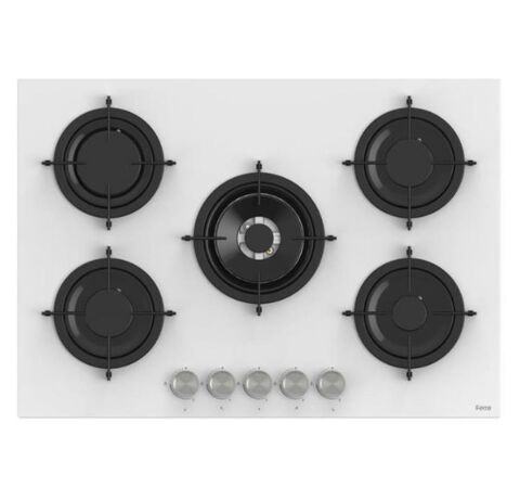 Ferre RS036 75 CM 5 Gözlü Beyaz Ankastre Ocak