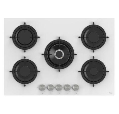 Ferre RS036 75 CM 5 Gözlü Beyaz Ankastre Ocak