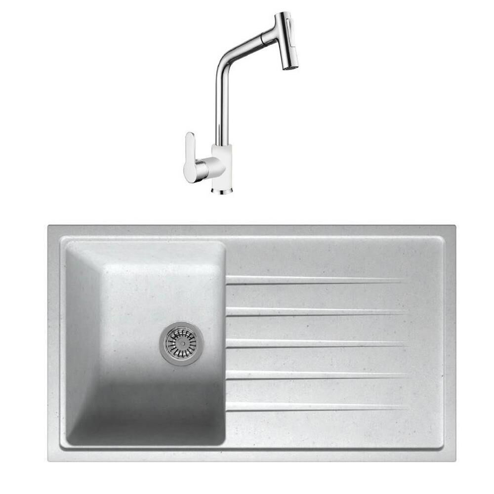 Ukinox Vivaldi 860.500 Snova Granit Evye ve Bando Snova Granit Armatür Seti