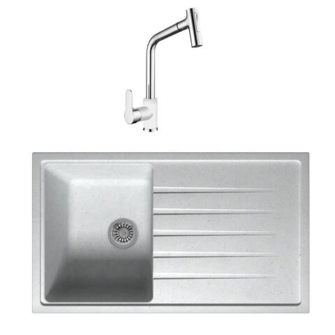 Ukinox Vivaldi 860.500 Snova Granit Evye ve Bando Snova Granit Armatür Seti