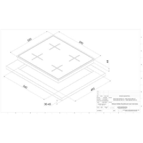 Dominox DHG 4 4gav Bk S C Ankastre Ocak