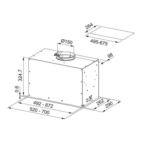 Franke Inca Lux 3.0 FBFE BK MATT A52 Matt Black Ankastre Aspiratör