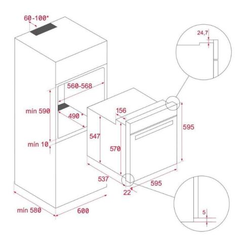 Teka Aırfry Ankastre Set (DSJ 950 Davlumbaz -EX 90.1 Ocak-Hsb 646 SS Fırın )