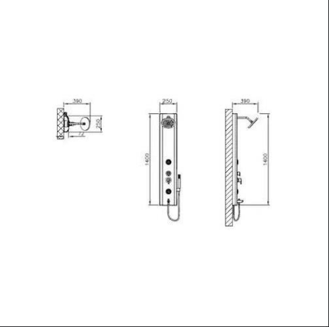VİTRA ALTIN MEŞE MDS MOVE MASAJLI DUŞ SİSTEMİ 140x25