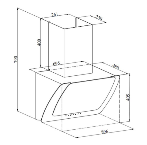 Silverline 3373 Misto Siyah 90 Cm. Davlumbaz