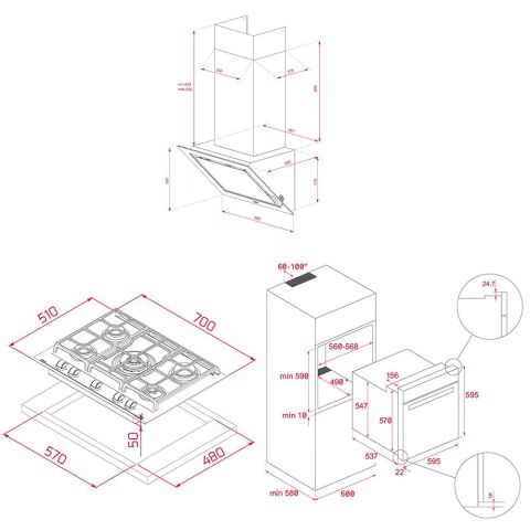 Teka Siyah Ankastre Set (DLV 68660 BK - GZC 75330 BK - STEAKMASTER)