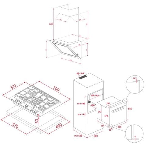 Teka Siyah Ankastre Set (DLV 68660 BK - GZC 75330 BK - STEAKMASTER)