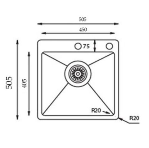 Ukınox ME 500 Tezgahüstü / Tezgaha Sıfır Aynalı Çelik Evye