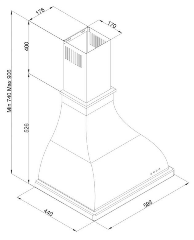 Silverline 2238 Retro Bordo 60 Cm Ankastre Davlumbaz