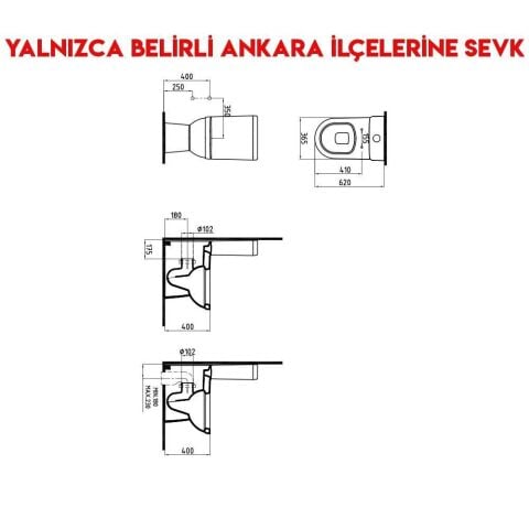 Bien Capri 62 cm Yerden Duvara Sıfır Klozet Seti