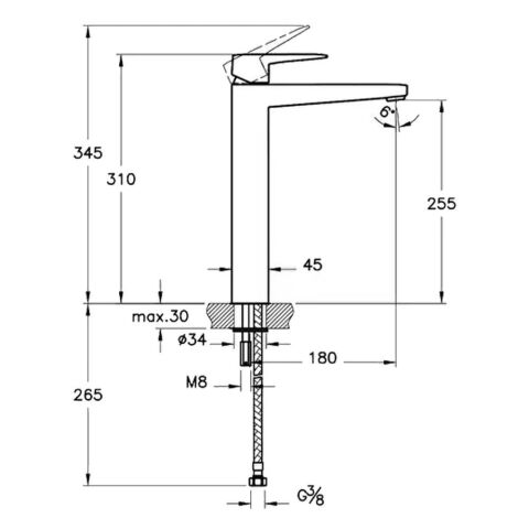 Artema Root Square Xl Lavabo Bataryası Xl A42733
