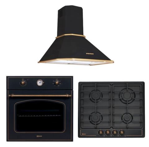 Ukınox VİNTAGE RUSTİK ANTRASİT Set (Vintage Antrasit Davlumbaz-Vintage Antrasit Ocak-Vintage Antrasit Fırın)