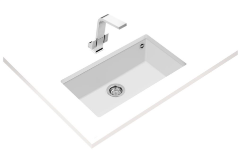 Teka Square 72.40 TG Tezgah Altı Beyaz Granit Evye