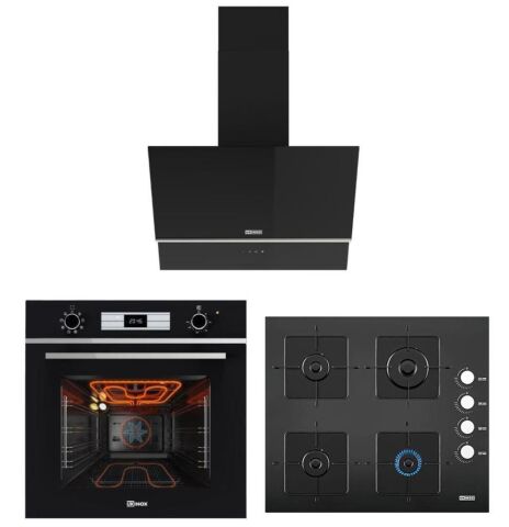 Ukınox Smart Siyah Set (Fairy 60 Siyah Davlumbaz-Ares 60 Siyah Ocak-Smart 8801 Siyah Fırın)