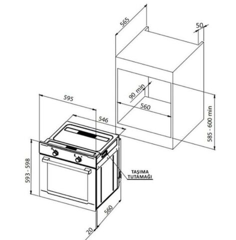 Ukınox Smart Siyah Set (Fairy 60 Siyah Davlumbaz-Ares 60 Siyah Ocak-Smart 8801 Siyah Fırın)