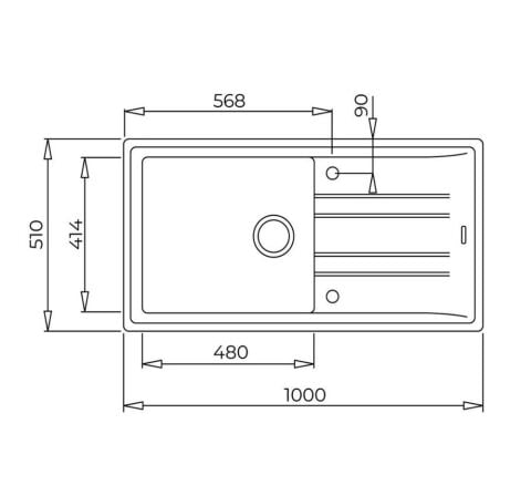 Teka STONE 60 L-TG CARBON Granit Evye
