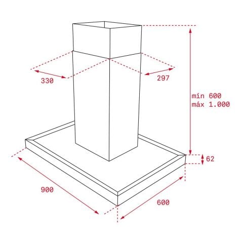 Teka DH2 985 Inox Ada Tipi Davlumbaz
