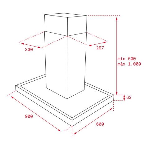 Teka DH2 985 Inox Ada Tipi Davlumbaz
