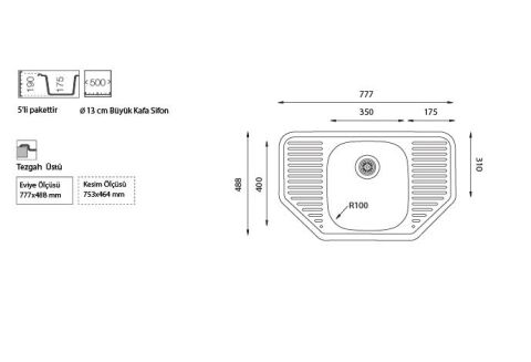 Ukinox Morgan Dekorlu Evye