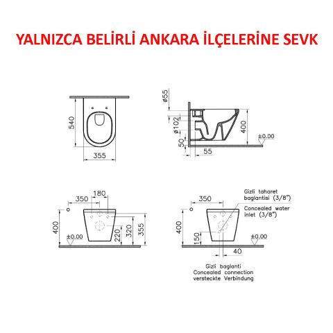 Vitra İntegra Rim-Ex Asma Klozet Seti