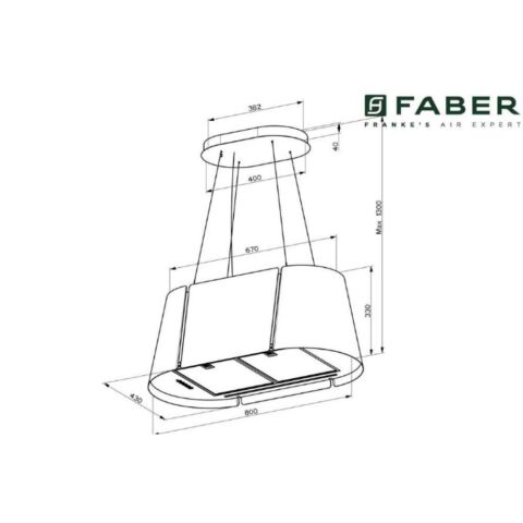 Faber BEAT XL BK MATT F80 Ada Davlumbaz