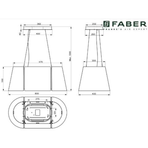 Faber BEAT XL BK MATT F80 Ada Davlumbaz