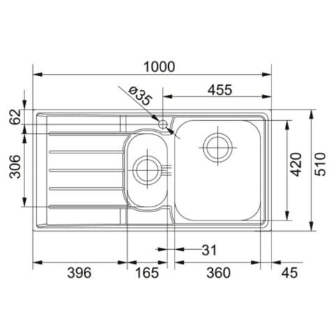 Franke NEPTUN NET 651 Mikroketen Sol Damlalıklı Çelik Evye