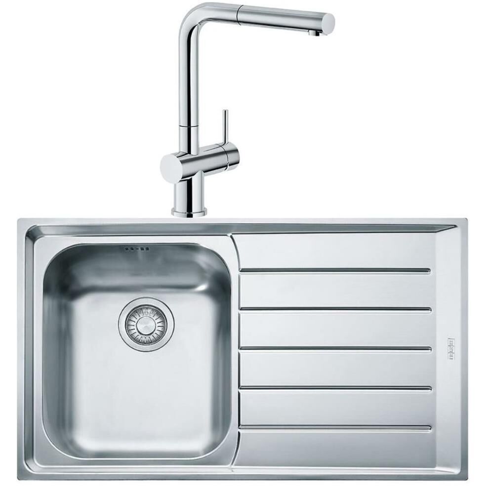 Franke Neptün Net 611 Sağ Damlalıklı Çelik Evye ve Active Plus Doccia Krom Batarya