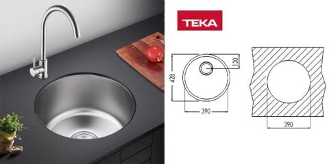 Teka Round Evye Taşmasız Paslanmaz Çelik