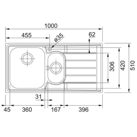 Franke Neptün Nex 651 1.5 Gözlü Sağ Damlalıklı Çelik Evye ve Active Plus Doccia Krom Batarya