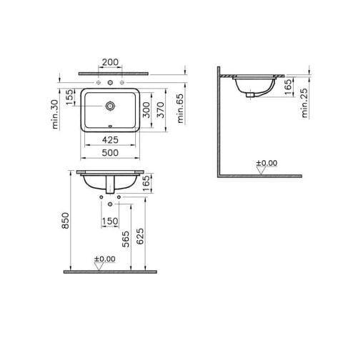 S20 T.ALTI 43CM LAVABO 5474B003-0618