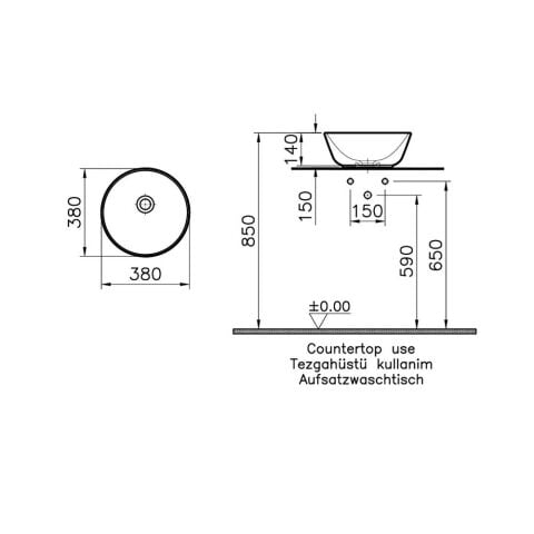 VİTRA GEO ÇANAK LAVABO 38CM 7421B003-0016