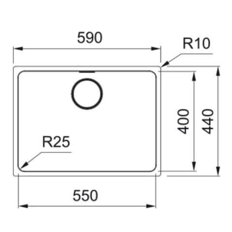 Franke MYX 110-55 Tezgahaltı Çelik Evye