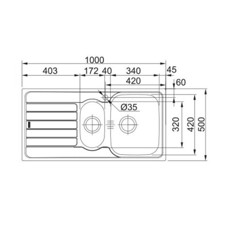 Franke SPARK SKX 651 Sol Düz Çelik Evye