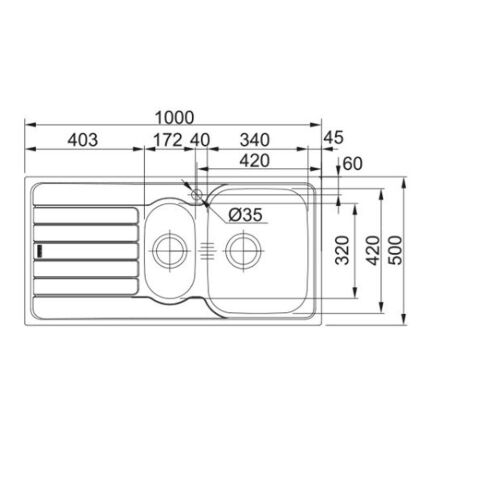 Franke SPARK SKX 651 Sağ Düz Çelik Evye