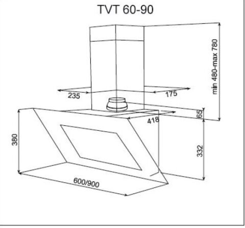 Teka TVT 60.1 Siyah Ankastre Duvar Tipi Davlumbaz