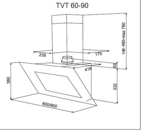 Teka TVT 60.1 Siyah Ankastre Duvar Tipi Davlumbaz