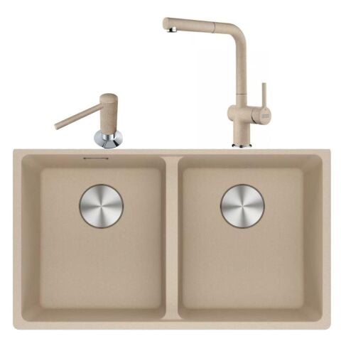 Franke Maris Mrg 120-35-35 Avena Granit Eviye + Active Plus Doccia 2.0 Armatür + Comfort Sıvı Sabunluk Üçlü Set