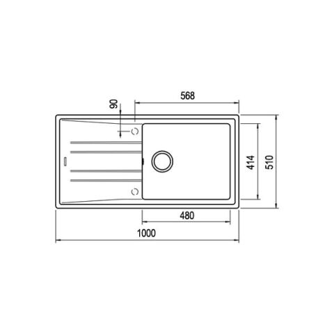 Teka Stone 60 L-TG Metalik Siyah Granit Evye