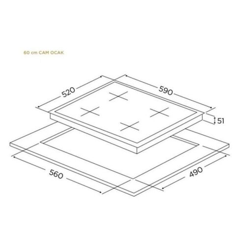 Ukınox Smart Siyah Ankastre Set (LENTO 60 MX - ARES 60 X - SMART 4601 B)