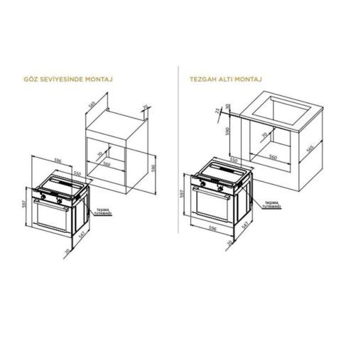 Ukınox Smart Siyah Ankastre Set (LENTO 60 MX - ARES 60 X - SMART 4601 B)