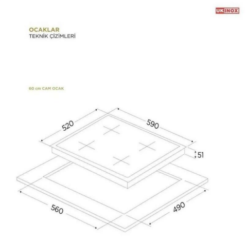 Ukınox Smart Siyah Ankastre Set (LENTO 60 MX - CARLO 60  - SMART 4601 B)