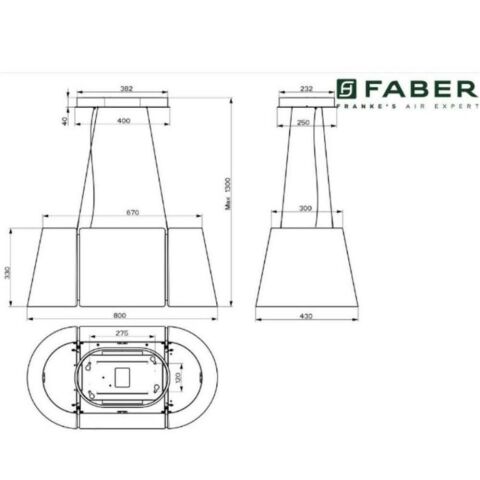 Franke Siyah Ankastre Set (BEAT XL BK MATT F80 Ada Tipi Davlumbaz -FRSM 704 Ocak -FMA 86 H BK Fırın)