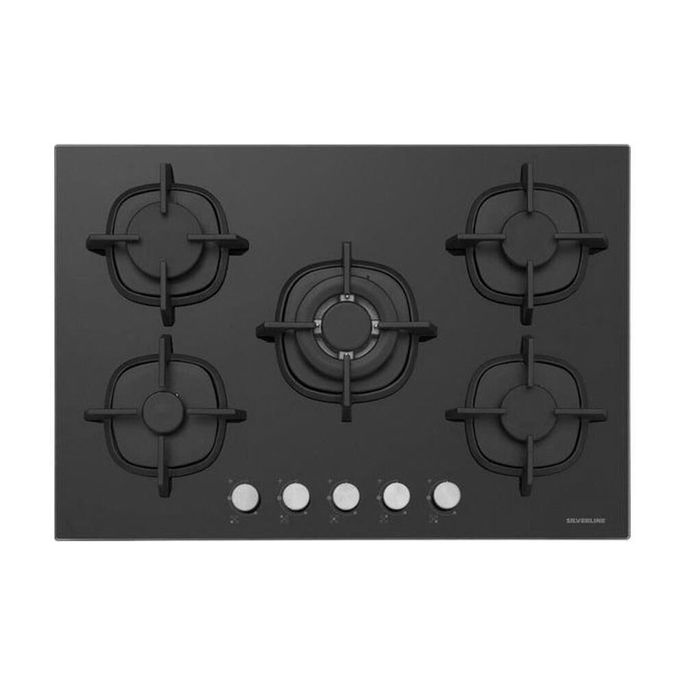 Silverline CS5364B01 Siyah Ankastre Ocak (5 Gözlü, Wok, 75 Cm)