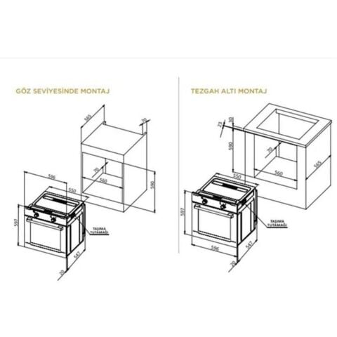 UKİNOX SMART SİYAH SET (Olive 60 Siyah Davlumbaz-Rubix 10 Elektrikli Ocak- Smart 4601 B Siyah Fırın)