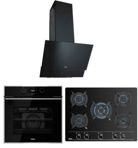 Teka Siyah Ankastre Set ( TVT 60 Davlumbaz - GBC 75030 Ocak- HLB 840 SS Fırın)