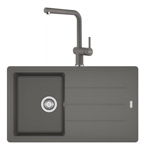 Franke Basis BFG 611 STONE GREY Granit Evye Active Plus Doccia 2.0 Batarya Set